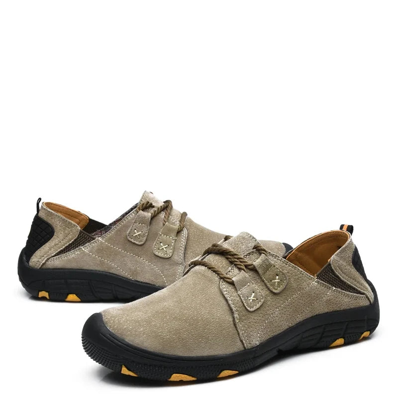 Breathable Wear-Resistant Suede Leather Casual Lace-Up Sport Sneakers