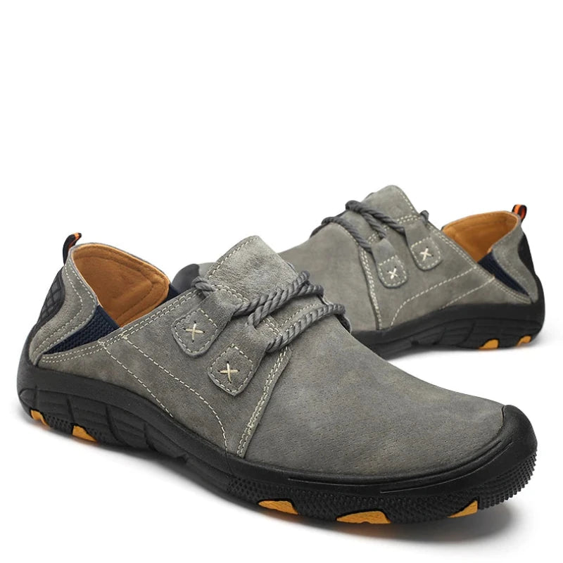 Breathable Wear-Resistant Suede Leather Casual Lace-Up Sport Sneakers