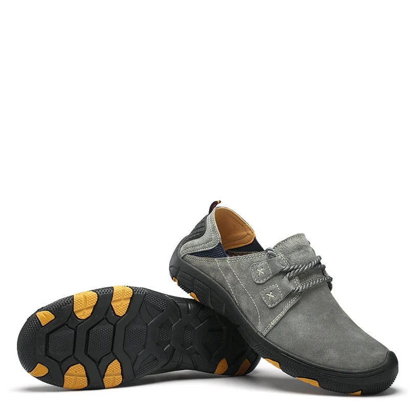 Breathable Wear-Resistant Suede Leather Casual Lace-Up Sport Sneakers