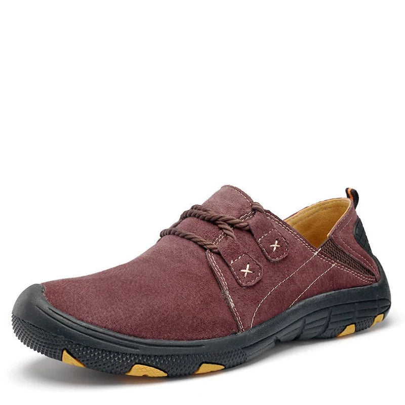 Breathable Wear-Resistant Suede Leather Casual Lace-Up Sport Sneakers