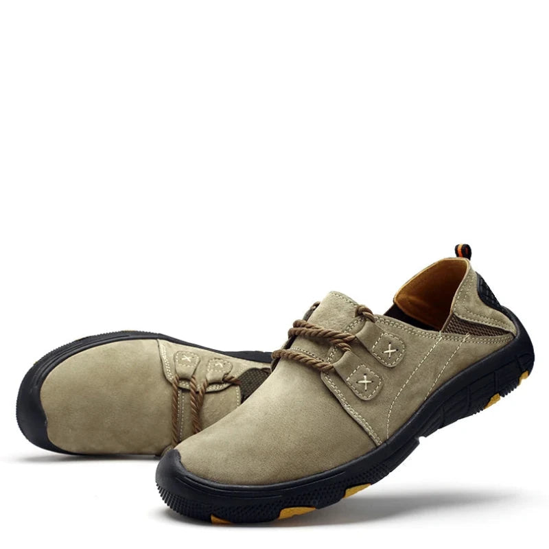 Breathable Wear-Resistant Suede Leather Casual Lace-Up Sport Sneakers