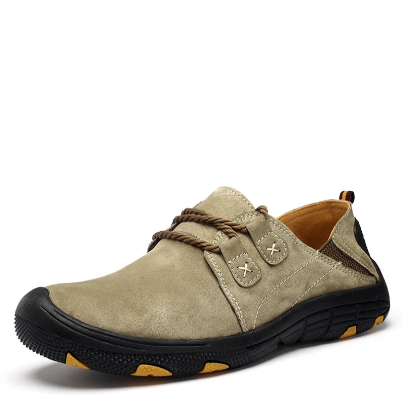 Breathable Wear-Resistant Suede Leather Casual Lace-Up Sport Sneakers