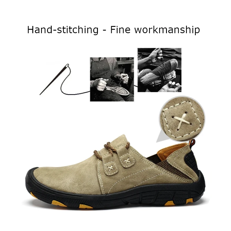 Breathable Wear-Resistant Suede Leather Casual Lace-Up Sport Sneakers