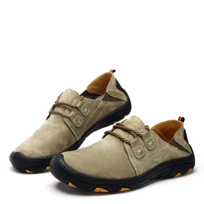 Breathable Wear-Resistant Suede Leather Casual Lace-Up Sport Sneakers