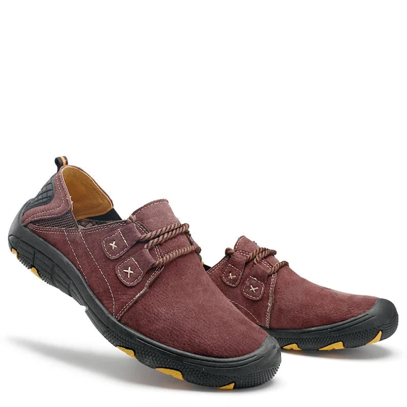 Breathable Wear-Resistant Suede Leather Casual Lace-Up Sport Sneakers