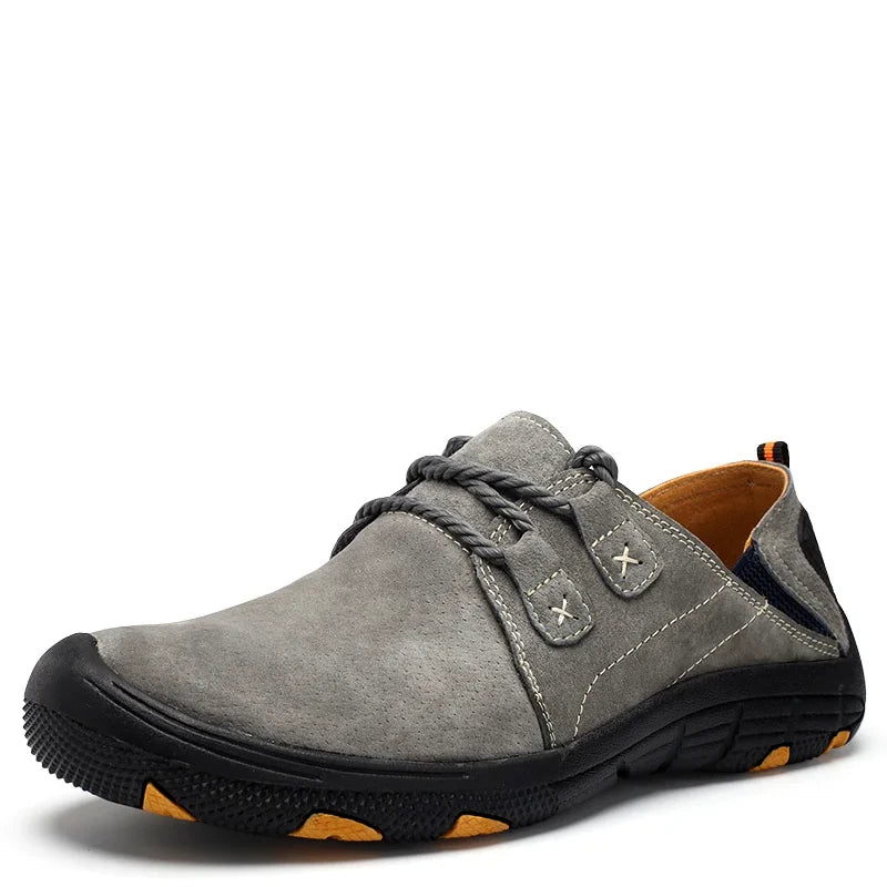 Breathable Wear-Resistant Suede Leather Casual Lace-Up Sport Sneakers