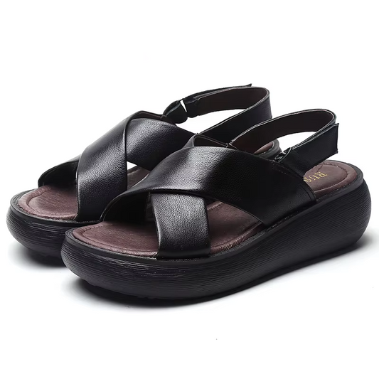 Thick Bottom Cowhide Leather Sandals