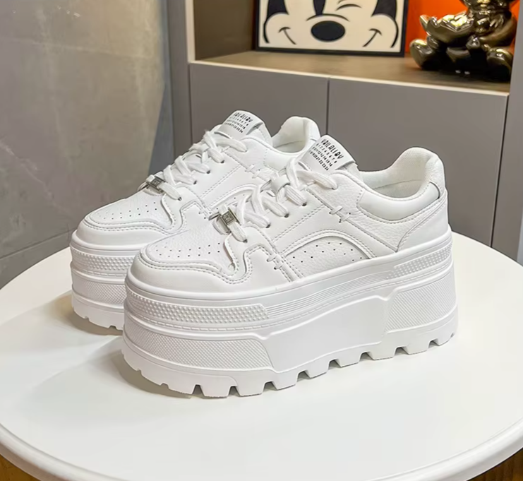 Comfortable Platform Lace-Up Sneakers