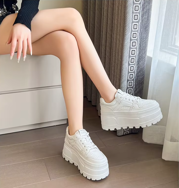 Comfortable Platform Lace-Up Sneakers