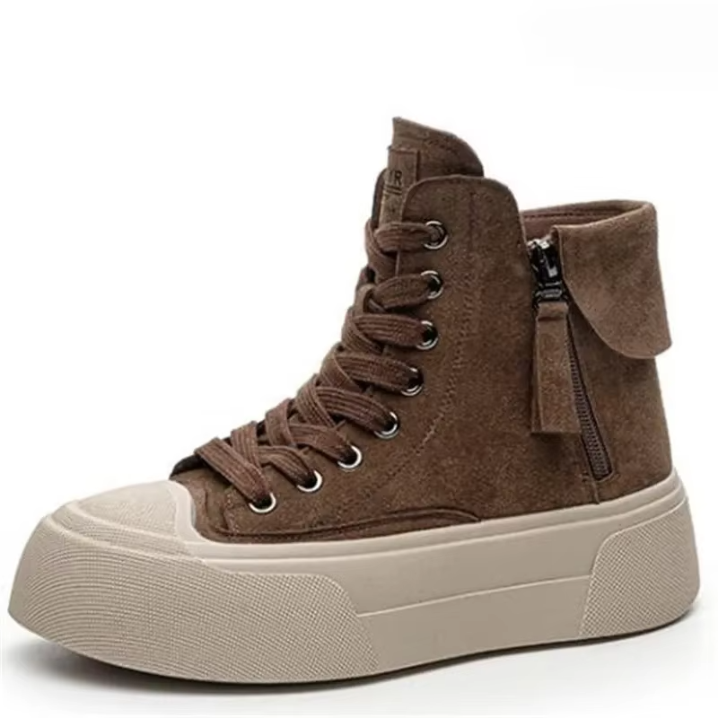 Frosted Cowhide High Top Sneakers