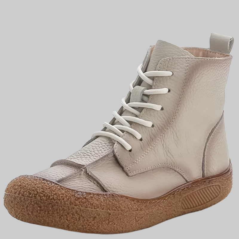 Leather Cross-Strap Sneakers