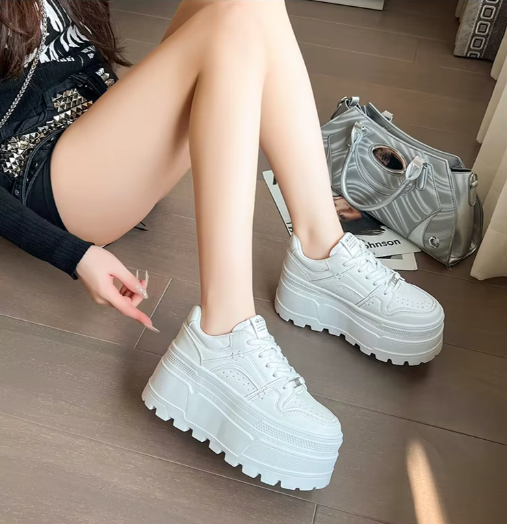 Comfortable Platform Lace-Up Sneakers