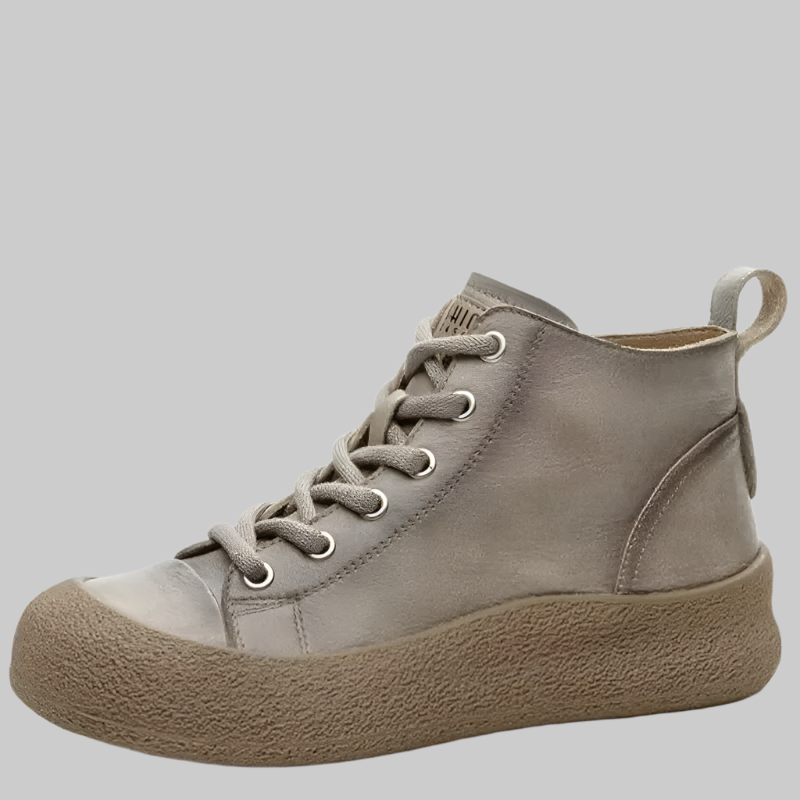 Non-Slip Cowhide Flat Sneakers