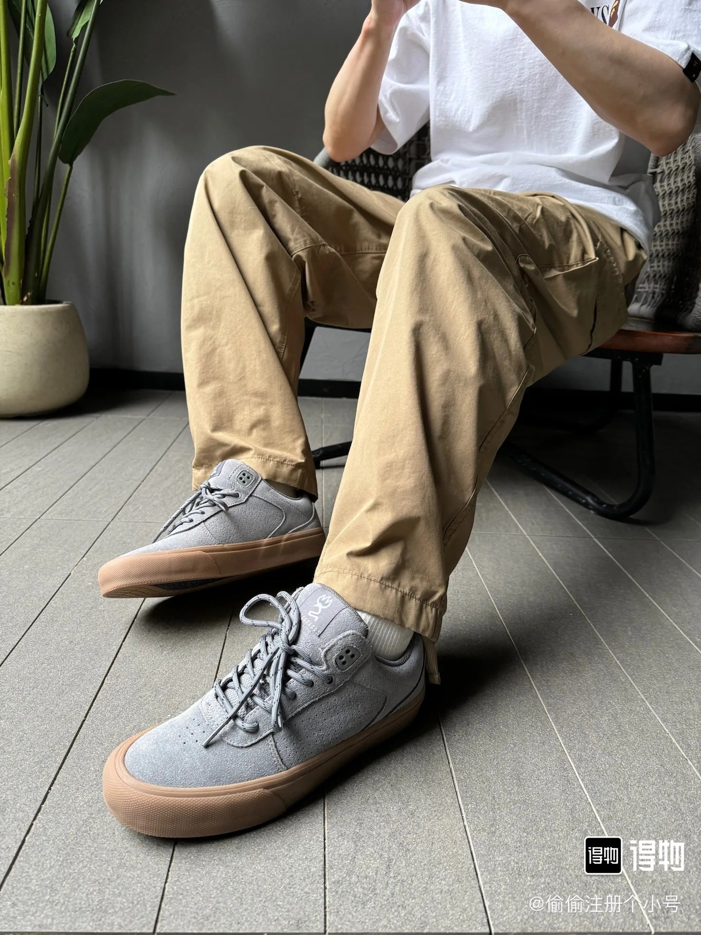 Gray Suede Lace-Up Street Sneakers