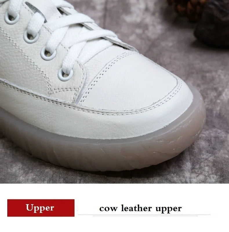 Soft-Bottom Genuine Leather Oxford Sneakers