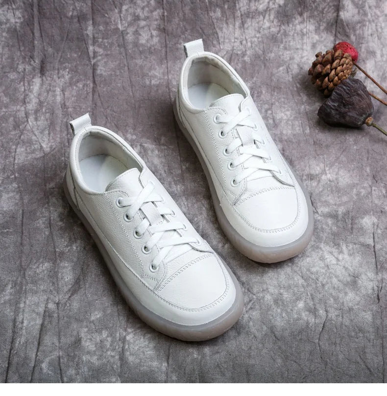 Soft-Bottom Genuine Leather Oxford Sneakers