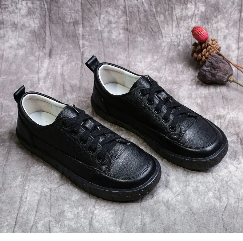 Soft-Bottom Genuine Leather Oxford Sneakers