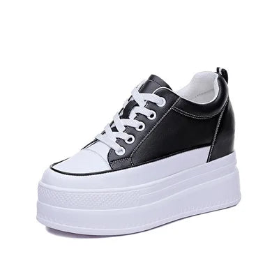 Breathable Split Leather Chunky Sneakers