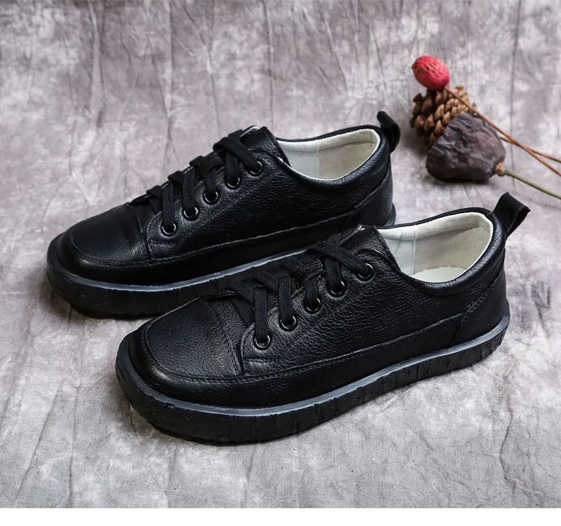 Soft-Bottom Genuine Leather Oxford Sneakers