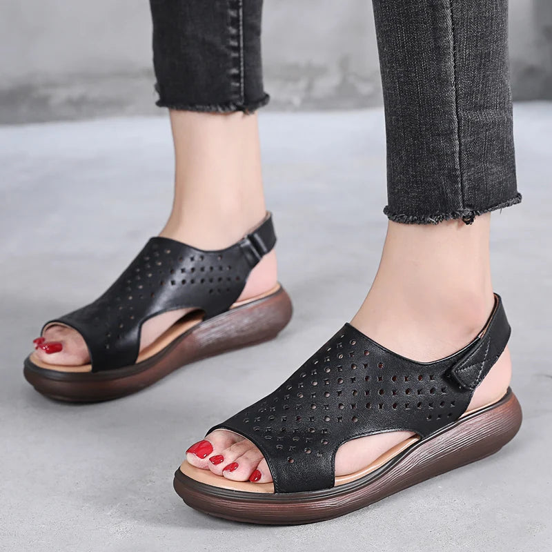 Genuine Leather Platform High Heels