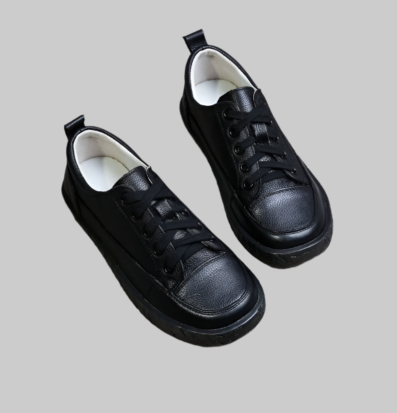 Soft-Bottom Genuine Leather Oxford Sneakers