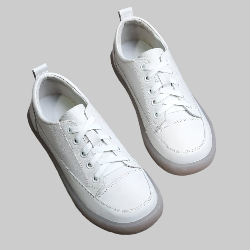 Soft-Bottom Genuine Leather Oxford Sneakers