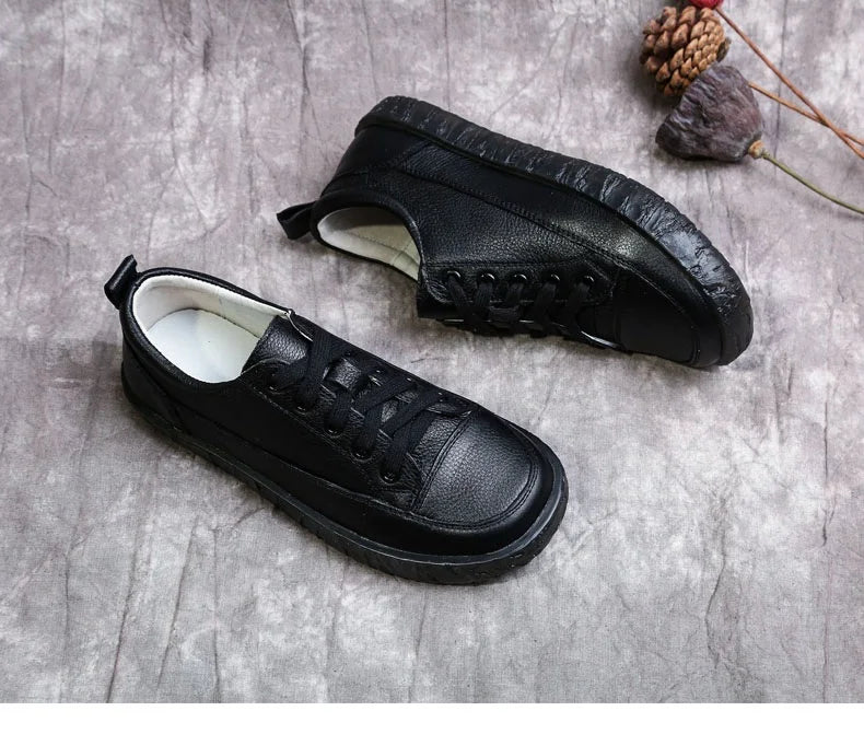 Soft-Bottom Genuine Leather Oxford Sneakers