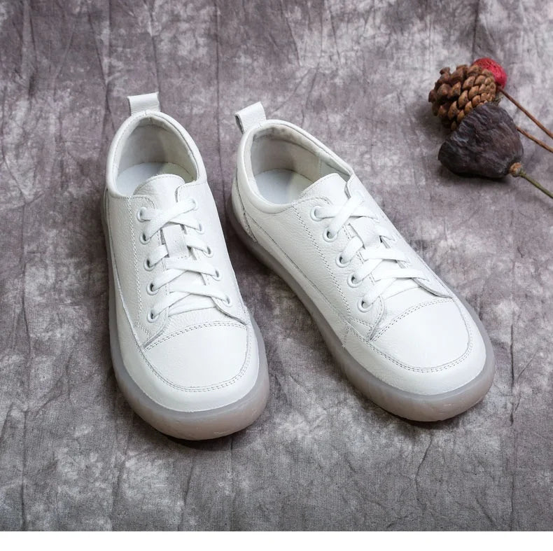 Soft-Bottom Genuine Leather Oxford Sneakers