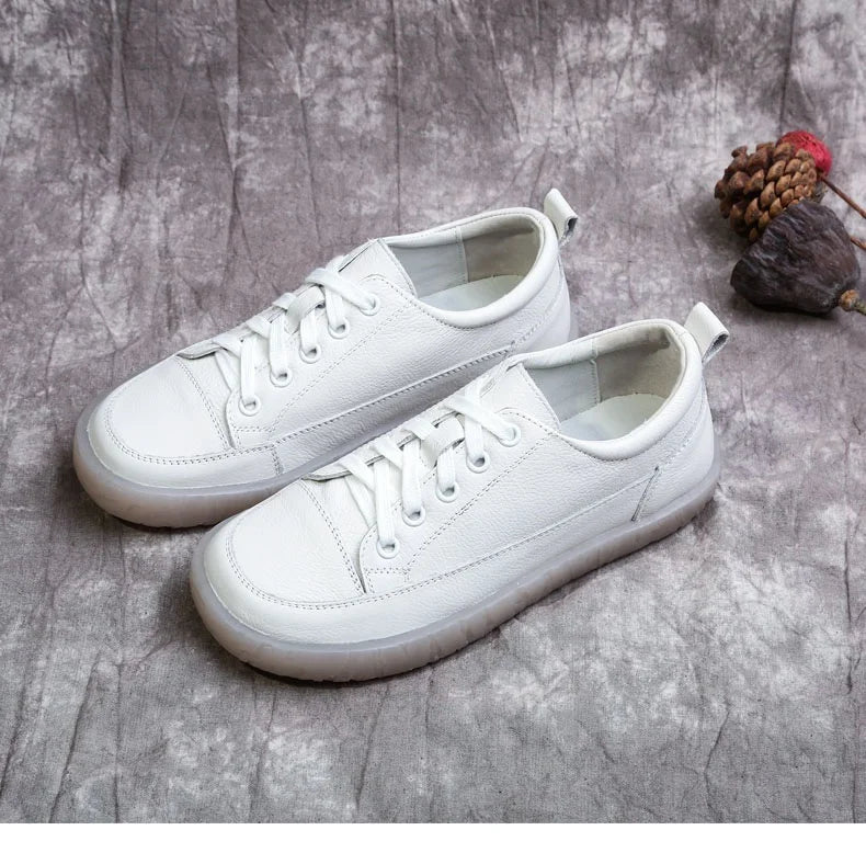 Soft-Bottom Genuine Leather Oxford Sneakers