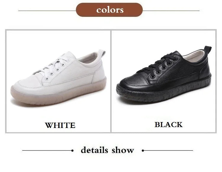 Soft-Bottom Genuine Leather Oxford Sneakers