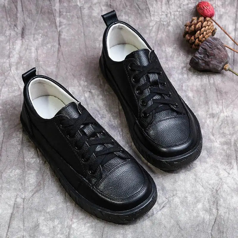 Soft-Bottom Genuine Leather Oxford Sneakers