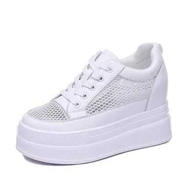 Breathable Split Leather Chunky Sneakers