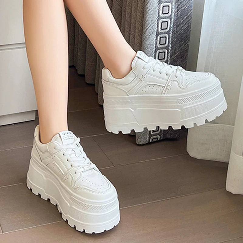 Comfortable Platform Lace-Up Sneakers