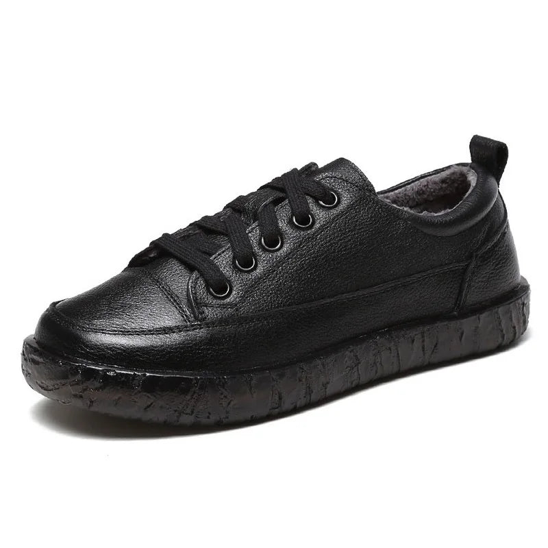 Soft-Bottom Genuine Leather Oxford Sneakers