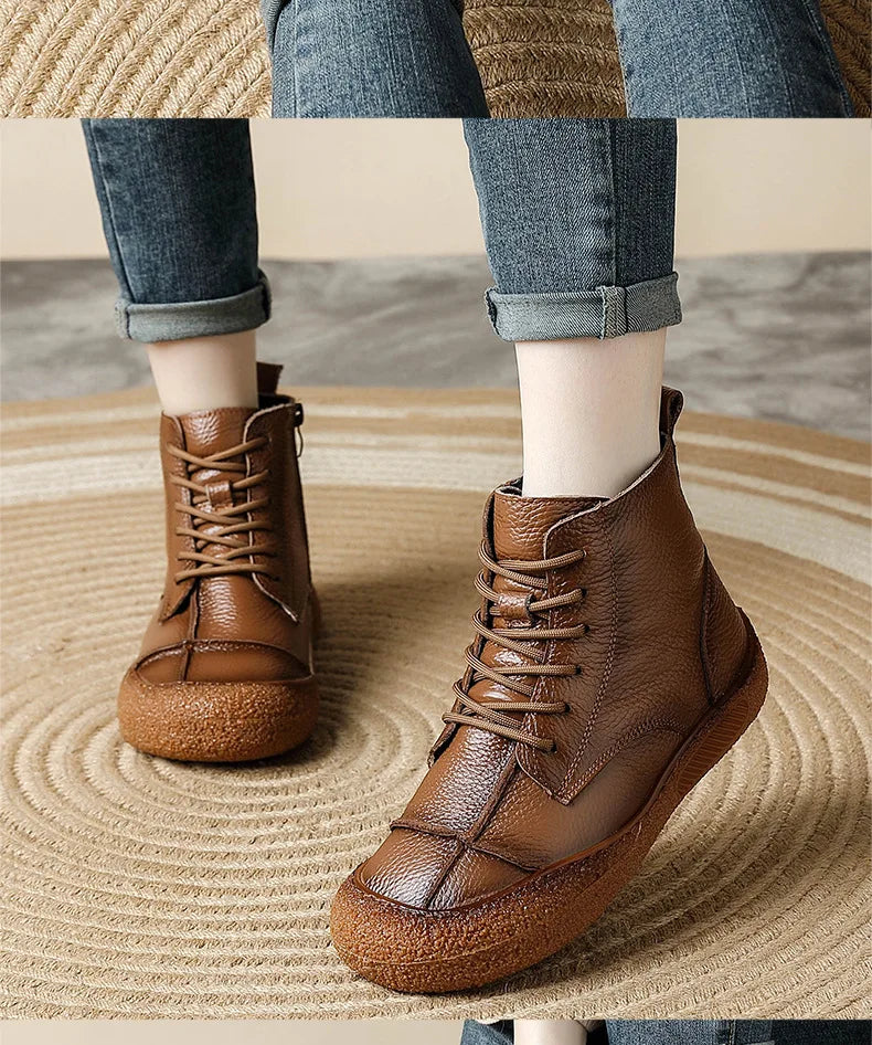 Leather Cross-Strap Sneakers