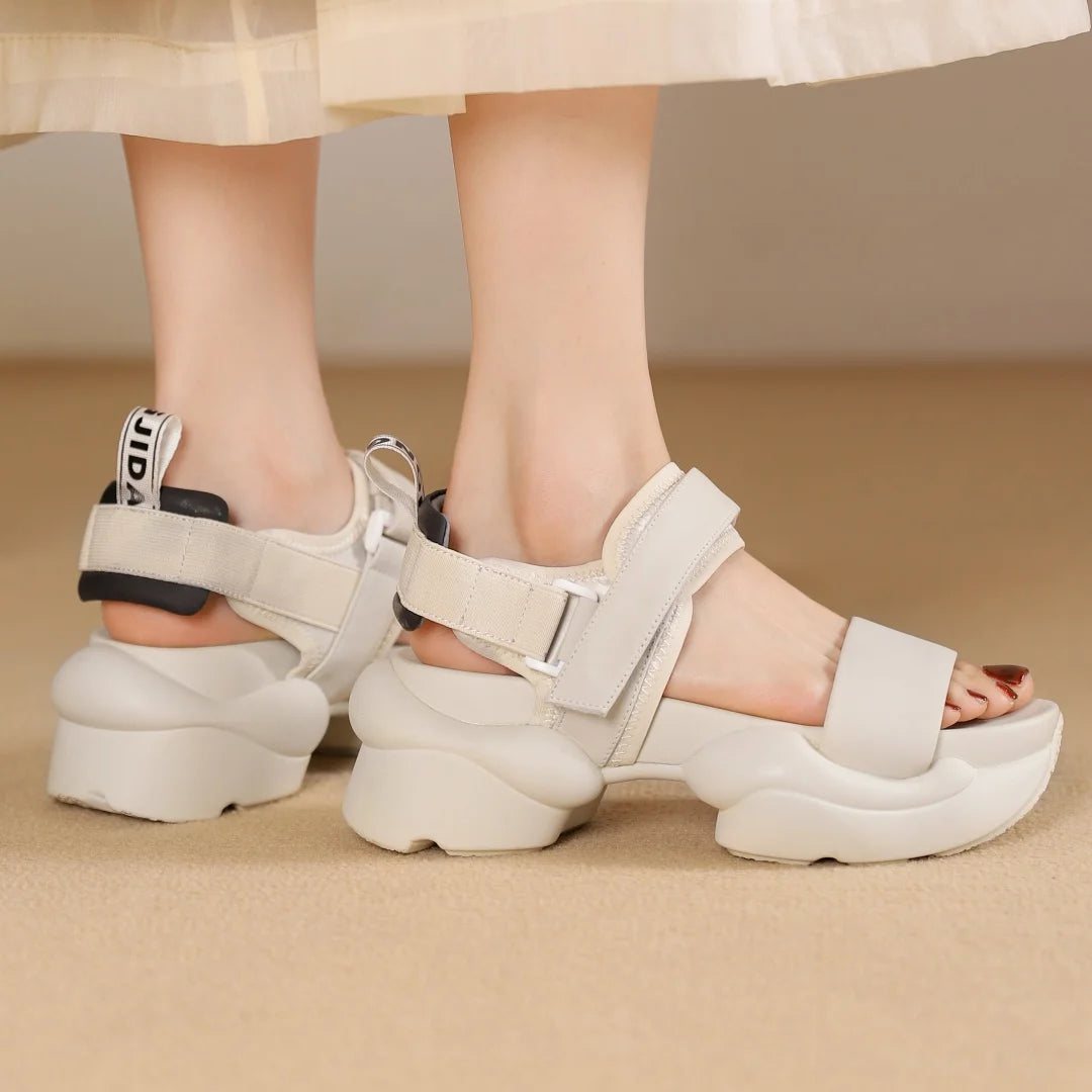 Thick Sole Leather Casual Sandals