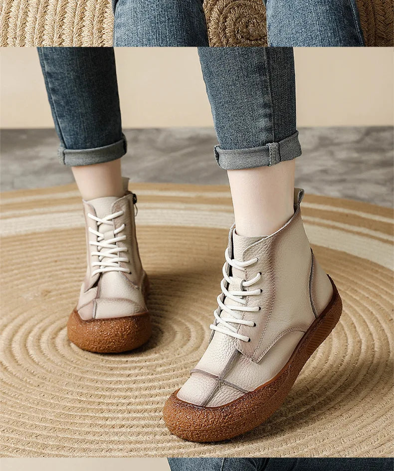 Leather Cross-Strap Sneakers