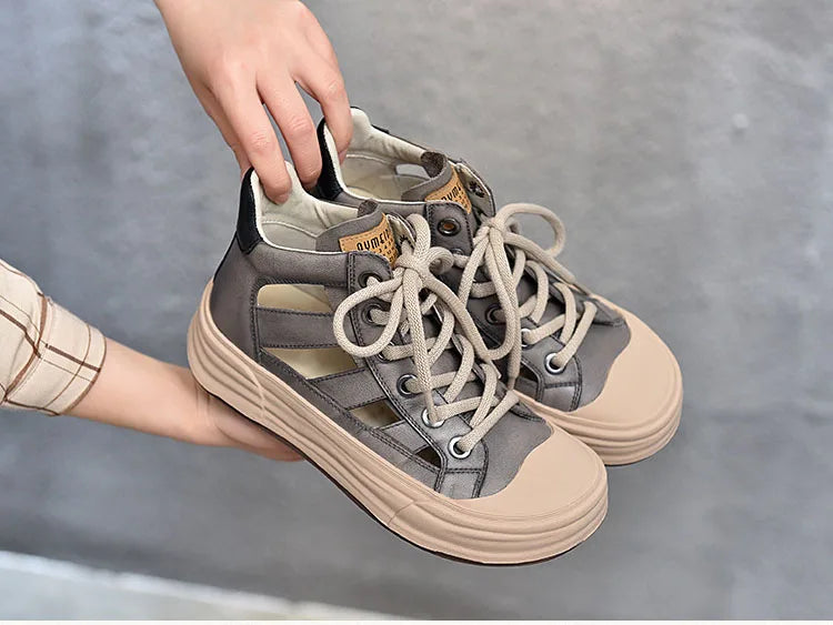 Breathable Leather Vulcanized Sneakers