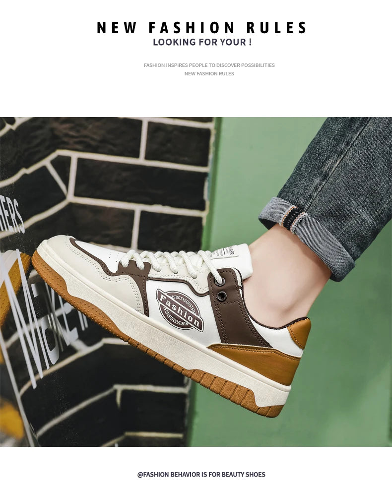 Breathable Trendy Lace-Up Sneakers