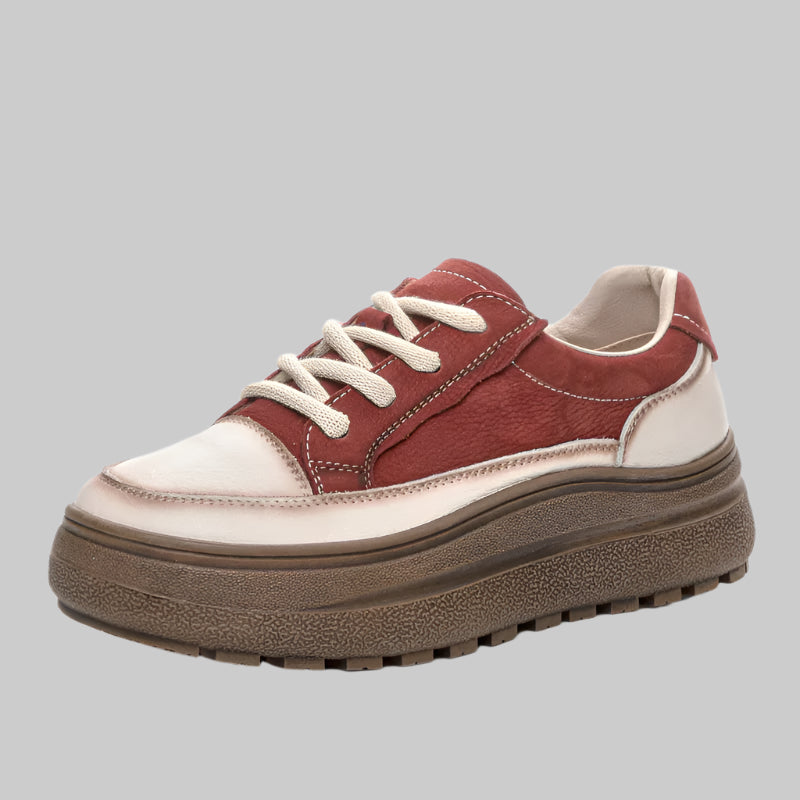 Retro Mixed Leather Sneakers