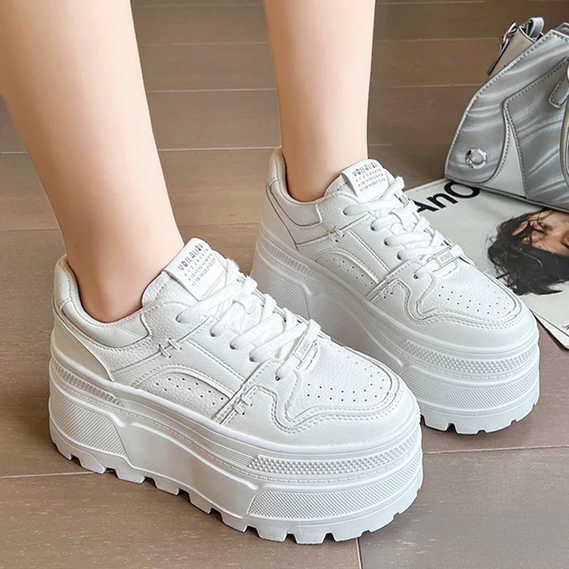 Comfortable Platform Lace-Up Sneakers