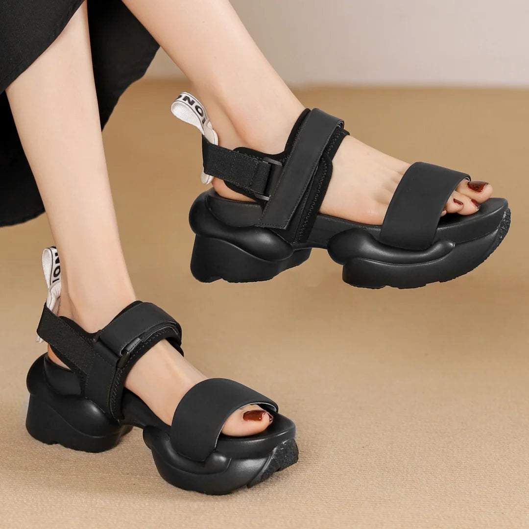 Thick Sole Leather Casual Sandals