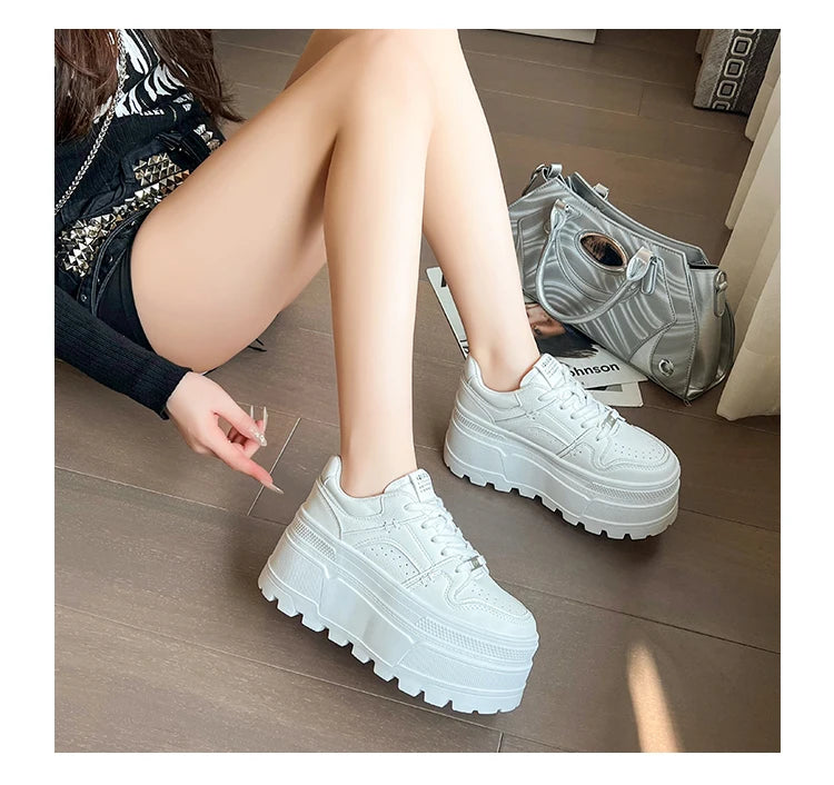 Comfortable Platform Lace-Up Sneakers