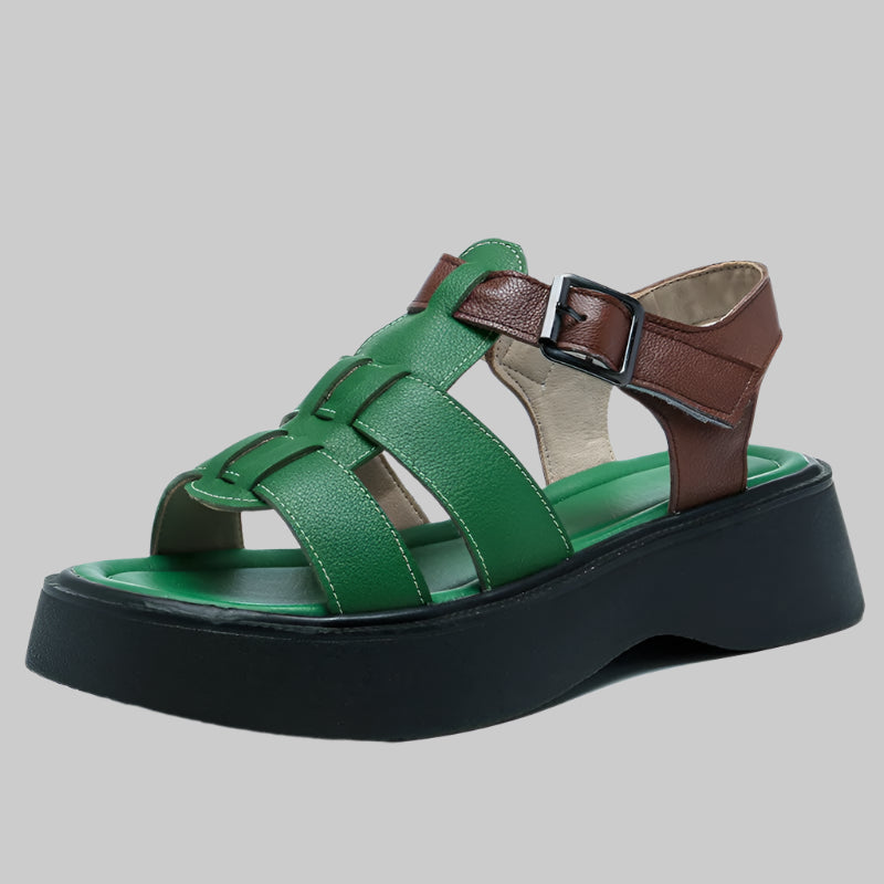 Leather Sandals Genuine Platform