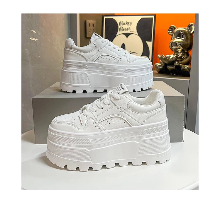 Comfortable Platform Lace-Up Sneakers