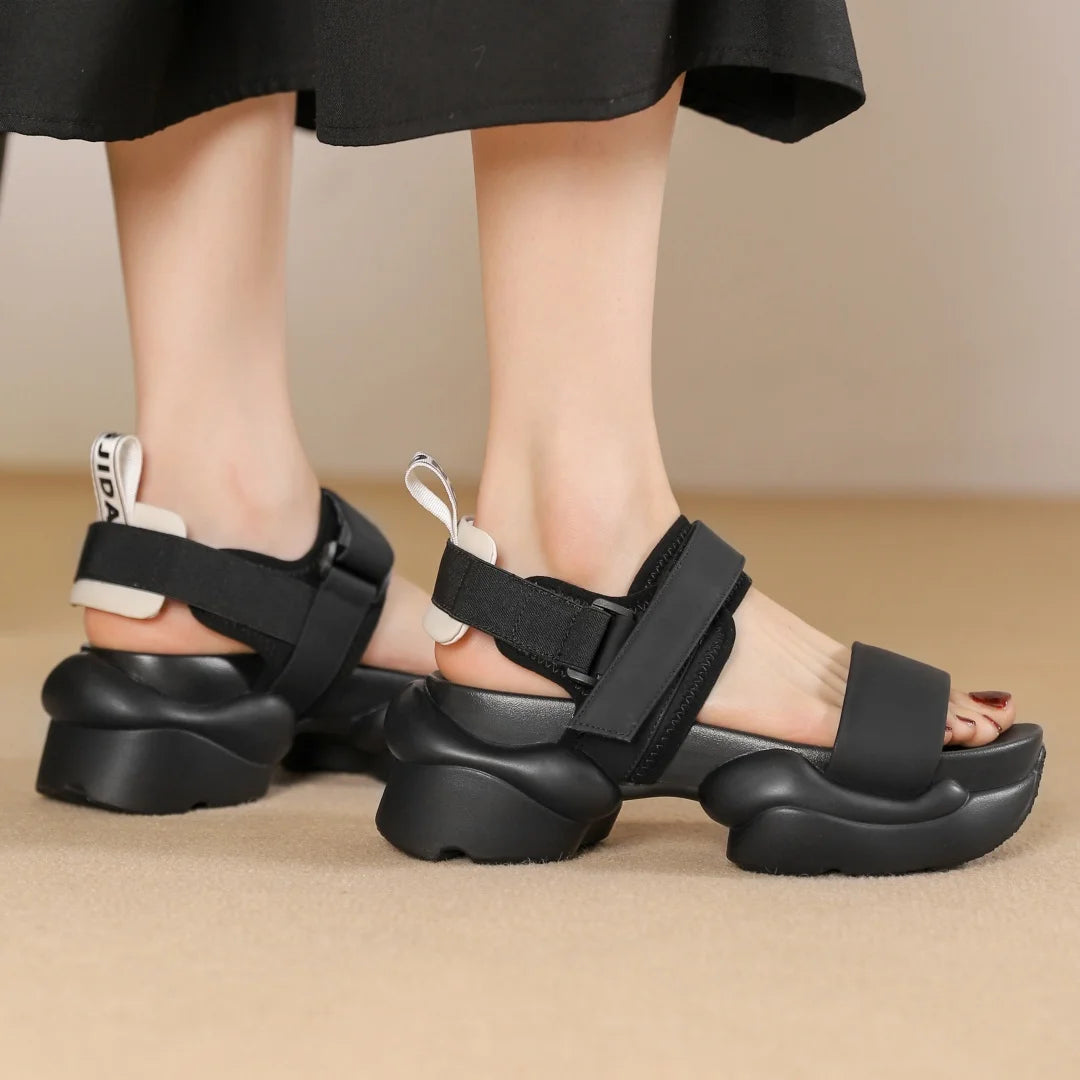 Thick Sole Leather Casual Sandals