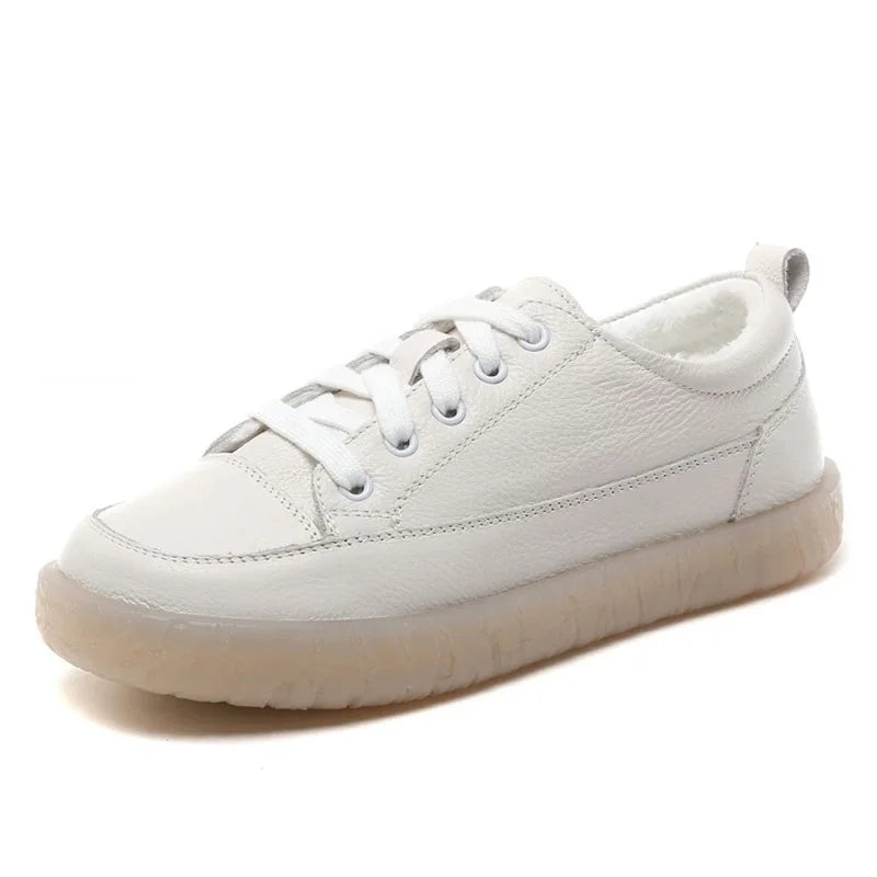 Soft-Bottom Genuine Leather Oxford Sneakers