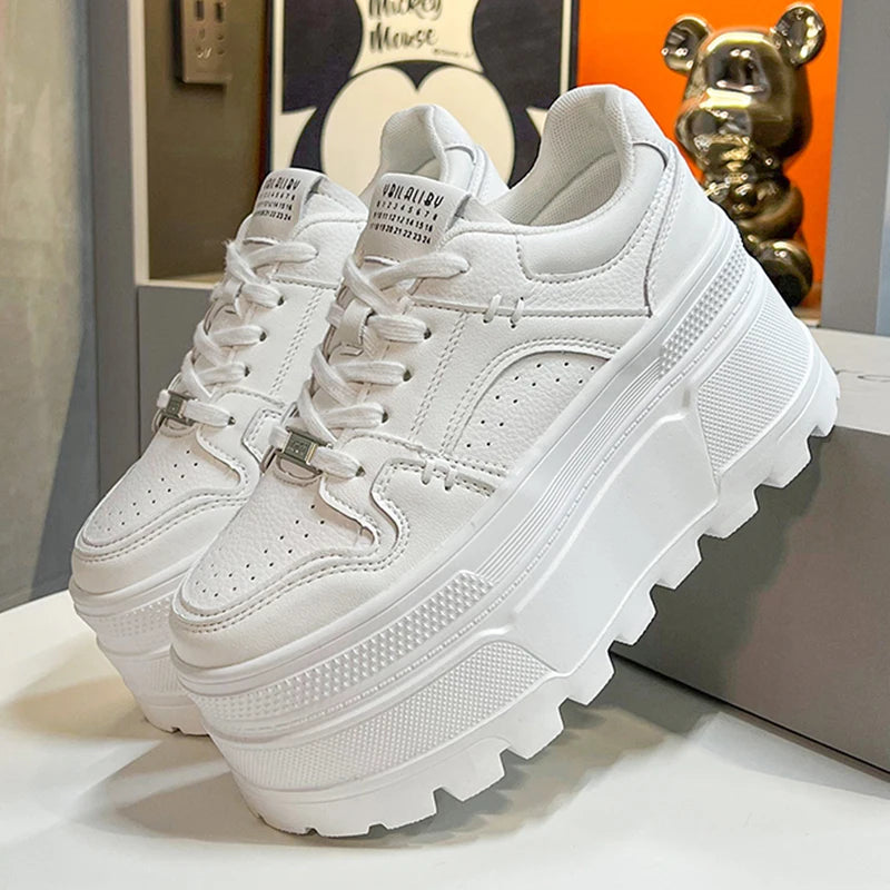 Comfortable Platform Lace-Up Sneakers