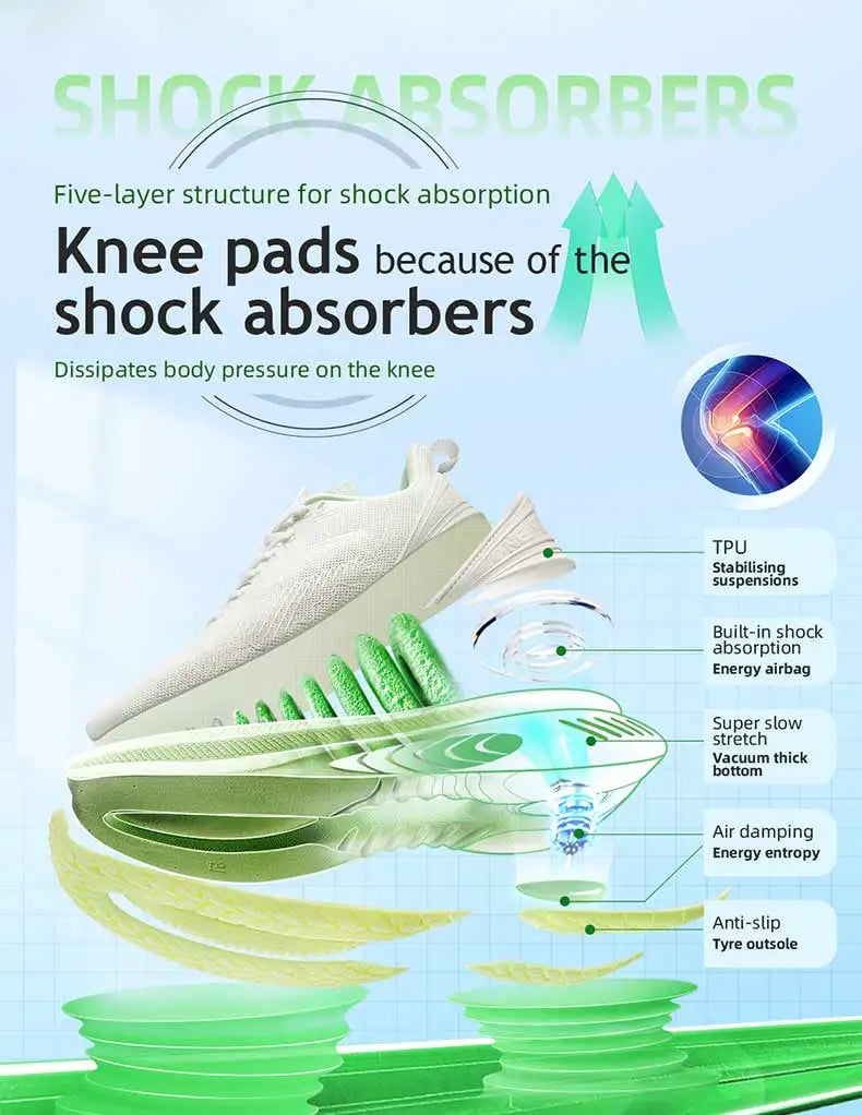 Shock-Absorbing Lightweight Running Sneakers