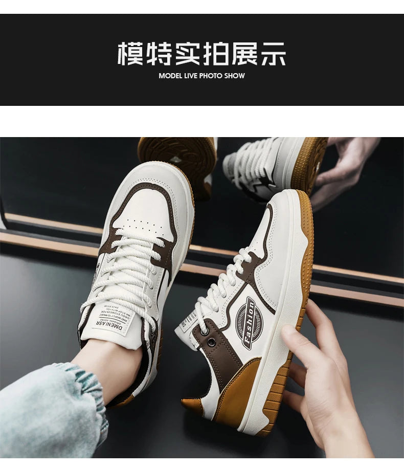 Breathable Trendy Lace-Up Sneakers